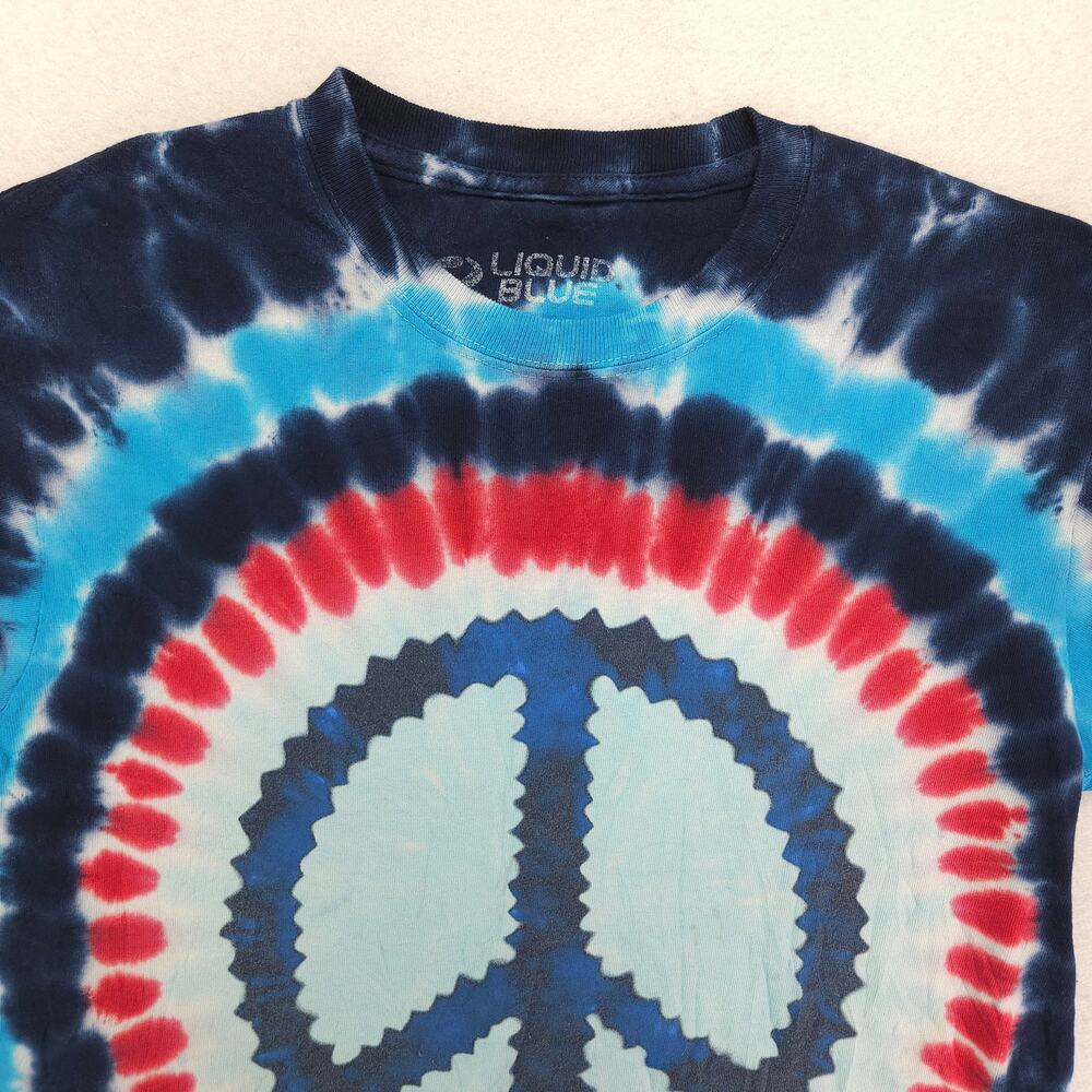 Liquid Blue Short Sleeve Crew Neck T Shirt Adult Mens Size Small S Tie Dye